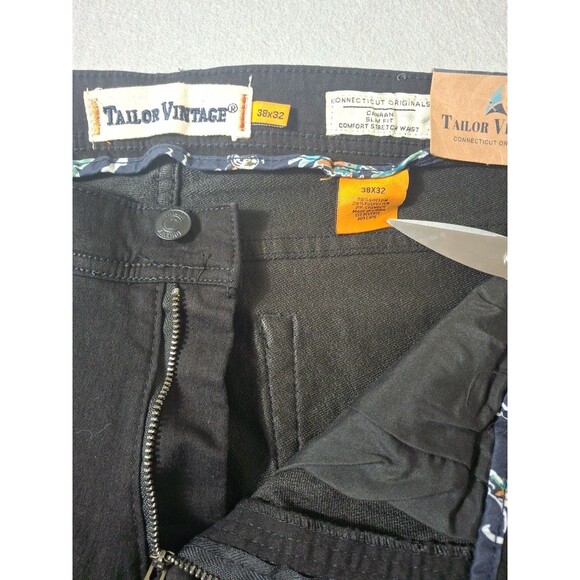 Tailor Vintage NWT Mens 38x32 Smart Denim Black Pants Jeans Canaan Slim Fit $98 - Picture 10 of 14